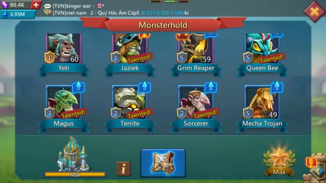 Account 1B3 Mights (T5) – 730M Research – 30M Troop