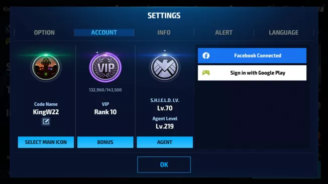 MFF#60 Whale account Android – Vip 10 – Lv 219 – 51 T3 – 22 T 2.5